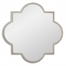 Зеркало в серебряной фигурной раме Clover Silver (Кловер) Svart 70*70 см